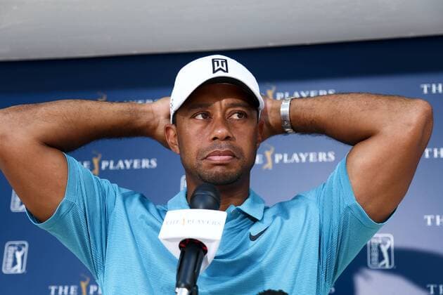 Aktuell Golf - The Players Championship in Ponte Vedra Beac May 8, 2015 - Ponte Vedra Beach, Florida, United States - Tiger Woods speaks to the media after the second round of THE PLAYERS Championship. THE PLAYERS Championship - Round 2 - ZUMAw109