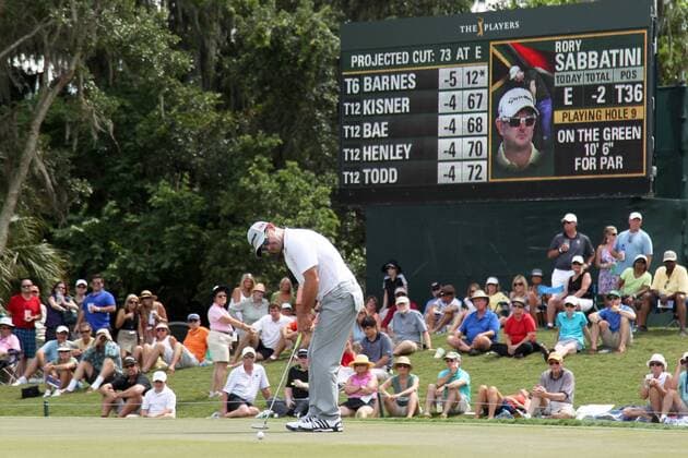 Aktuell Golf - The Players Championship in Ponte Vedra Beac May 8, 2015 - Ponte Vedra Beach, Florida, United States - Rory Sabbatini putts the 9th green during the second round of THE PLAYERS Championship. THE PLAYERS Championship - Round 2 - ZUMAw109