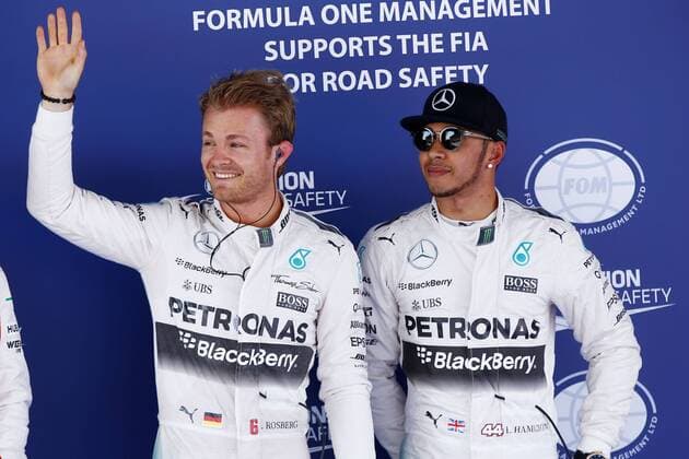 Motorsports: FIA Formula One World Championship WM Weltmeisterschaft 2015, Grand Prix of Spain, 6 Nico Rosberg (GER, Mercedes AMG Petronas Formula One Team), 44 Lewis Hamilton (GBR, Mercedes AMG Petronas Formula One Team), xHOCHxZWEIx