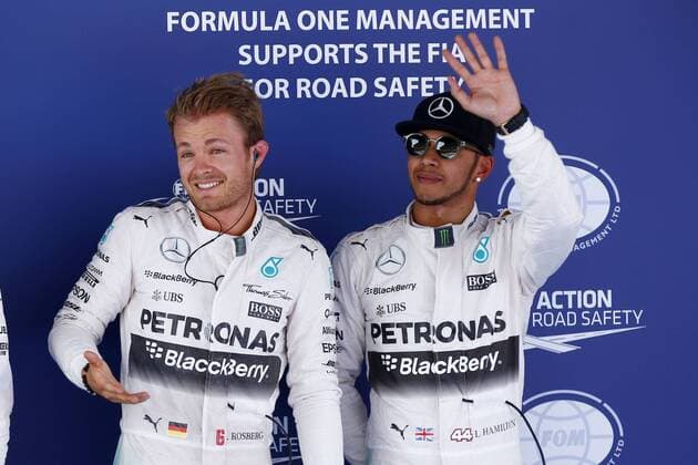 Motorsports: FIA Formula One World Championship WM Weltmeisterschaft 2015, Grand Prix of Spain, 6 Nico Rosberg (GER, Mercedes AMG Petronas Formula One Team), 44 Lewis Hamilton (GBR, Mercedes AMG Petronas Formula One Team), xHOCHxZWEIx