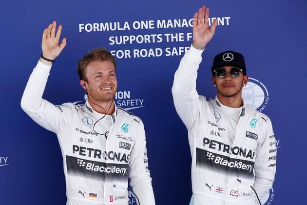 Motorsports: FIA Formula One World Championship WM Weltmeisterschaft 2015, Grand Prix of Spain, 6 Nico Rosberg (GER, Mercedes AMG Petronas Formula One Team), 44 Lewis Hamilton (GBR, Mercedes AMG Petronas Formula One Team), xHOCHxZWEIx
