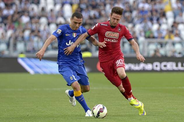 Aktuell Fußball, Italien, Juventus Turin - Cagliari Calcio Souza Orestes Romulo Juventus, Duje Cop Cagliari, Serie A 2014 2015 Juventus Turin - US Cagliari Calcio filippoxalfero