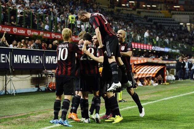 Aktuell Fußball, Italien, AC Mailand - AS Rom Serie A AC Milan - AS Rom Torjubel Marco Van Ginkel 