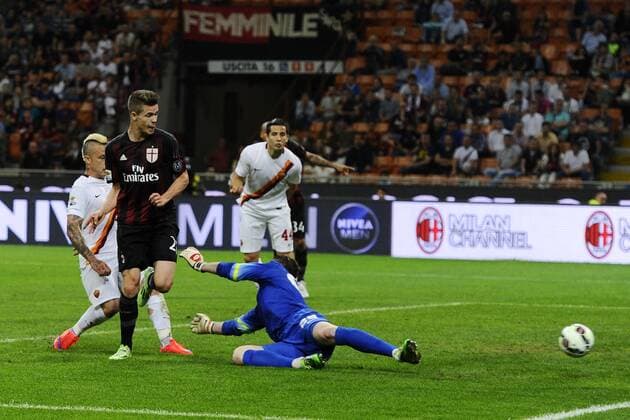 Aktuell Fußball, Italien, AC Mailand - AS Rom Gol di Marco Van Ginkel Milan 1-0. Celebration goal Serie A AC Milan - AS Rom giuseppexceleste