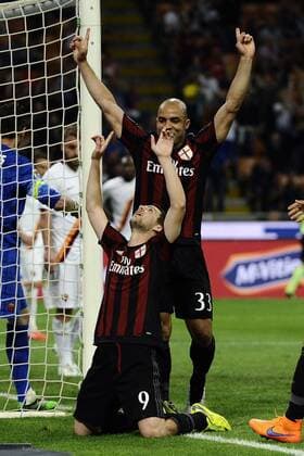 Aktuell Fußball, Italien, AC Mailand - AS Rom Serie A AC Milan - AS Rom Torjubel Mattia Destro 