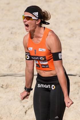 10.05.2015, Muenster, Schlossplatz smart beach tour, Supercup Münster Muenster, Halbfinale Jubel Katrin Holtwick