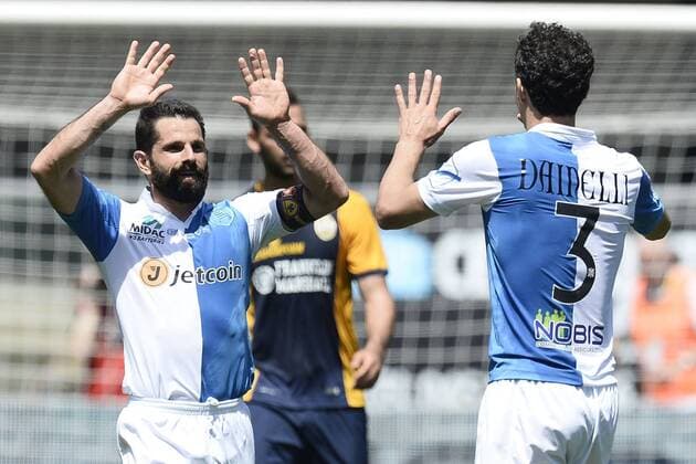Aktuell Fußball, Italien, AC Chievo Verona - Hellas Verona Serie A Chievo Verona-Hellas Verona Torjubel Sergio Pellissier 