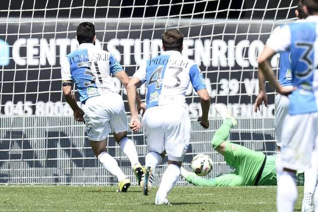 Aktuell Fußball, Italien, AC Chievo Verona - Hellas Verona Serie A Chievo Verona-Hellas Verona gol Sergio Pellissier 