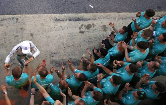 BARCELONA -may 10- SPAIN: Nico Rosberg celebration after to win the GP of Spain Formula 1, held at the Circuit de Catalunya Barcelona, on May 10, 2015. Photo:Joan Valls Urbanandsport Cordon Press 