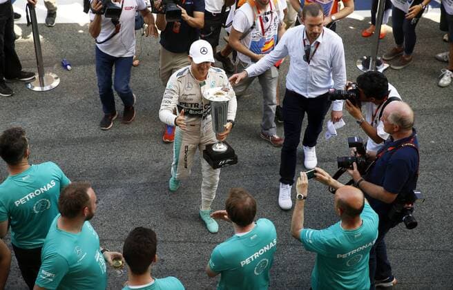 BARCELONA -may 10- SPAIN: Nico Rosberg celebration after to win the GP of Spain Formula 1, held at the Circuit de Catalunya Barcelona, on May 10, 2015. Photo:Joan Valls Urbanandsport Cordon Press 