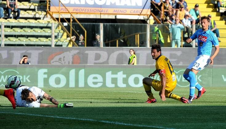 Aktuell Fußball, Italien, AC Parma - SSC Neapel Serie A FC Parma - SSC Neapel il gol di Manolo Gabbiadini xHOCHxZWEIx xItalyxPhotoxPressx 