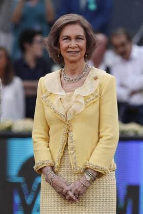 Queen Sofia of Spain during the Madrid tennis Open men s final match ceremony between Rafa Nadal and Andy Murray in Madrid, Spain. May 10, 2015.  (2015051000075)