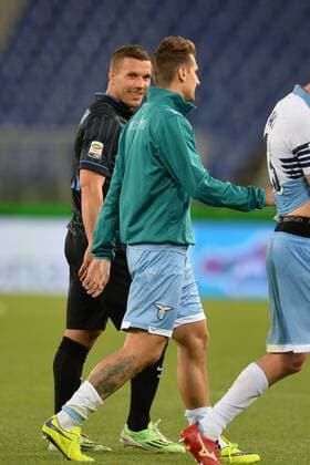Miroslav Klose Lazio, Lukas Podolski Inter. Serie A Lazio Rom - Inter Mailand AntoniettaxBaldassarre