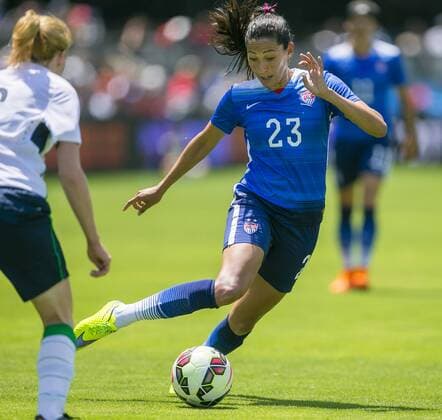 Aktuell Fußball, Damen, Länderspiel, USA - Irland May 10, 2015: US forward Christen Press in action during the FIFA soccer game between the US Women s national team Nationalteam and Ireland at Avaya Stadium in San Jose, CA. The US defeated Ireland 3-0. Damon Tarver Cal Media Soccer 2015: USWNT vs Ireland MAY 10 - ZUMAct6_