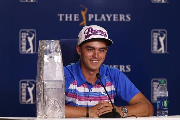 May 10, 2015 - Ponte Vedra Beach, Florida, United States - Rickie Fowler speaks to the media after winning the final round of THE PLAYERS Championship. THE PLAYERS Championship - Final Round - ZUMAw109