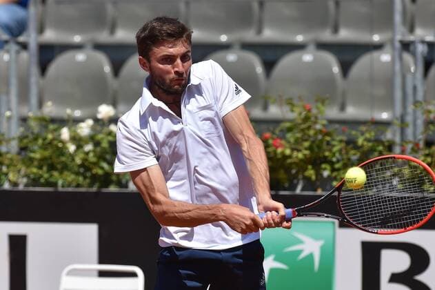 11.05.2015. Rome, Italy. BNL Itallian Open Tennis. Gilles Simon (FRA) in action in the match against Jack Sock (USA) xGiuseppexMaffiax  ActionPlus11620138