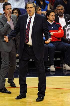 11 May 2015: Washington Wizards head coach Randy Wittman in action in Game 4 of Round 2 of the Eastern Conference Semifinals at the Verizon Center in Washington, D.C. The Atlanta Hawks defeated the Washington Wizards, 106-101. NBA Basketball Herren USA MAY 11 Eastern Conference Semifinals - Game 4 - Hawks at Wizards Icon497150511016 EDITORIAL USE ONLY