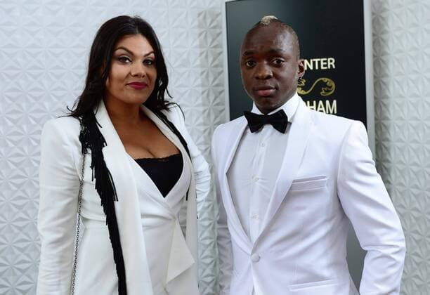 Neeskens Kebano of Sporting Charleroi and his girlfriend Leslie FOOTBALL : Ebony shoe gala - Bruxelles - 11 05 2015 PhotoNews Panoramic 