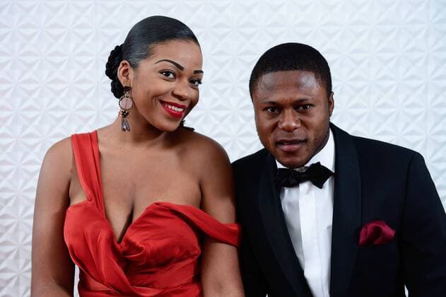 Mbemba Chancel defender of Rsc Anderlecht and girlfriend Sofia FOOTBALL : Ebony shoe gala - Bruxelles - 11 05 2015 PhotoNews Panoramic 