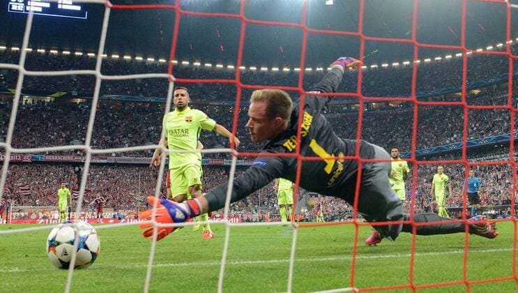 12.05.2015, xjhx, Fussball UEFA Champions League, FC Bayern Muenchen - FC Barcelona Barca v.l. Marc Andre ter Stegen (FC Barcelona)