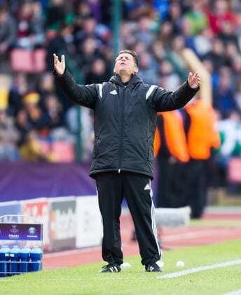 Berlin, Deutschland, 14.05.2015: Fußball Frauen Championsleague 2014 2015 - 1. FFC Frankfurt - Paris Saint Germain - UEFA Womens Championsleague Final 2015. Trainer Colin Bell (Frankfurt)