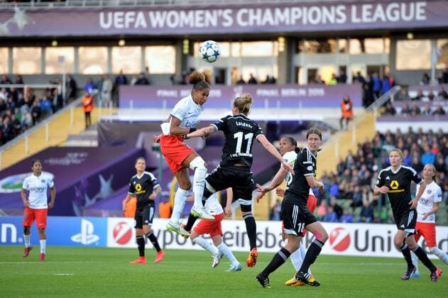 Laura Georges (psg) - Simone Laudehr (fran) FOOTBALL : Francfort vs Paris SG - Finale ligue des champions feminine - 14 05 2015 AnthonyBIBARD FEP Panoramic 