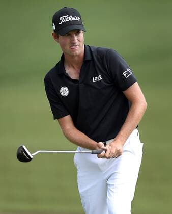 May 15, 2015 - Charlotte, NC, USA - Webb Simpson watches his putt on the 14th green during the second round of the Wells Fargo Championship at Quail Hollow Club on Friday, May 15, 2015, in Charlotte, N.C. Wells Fargo Second Round - ZUMAm67_