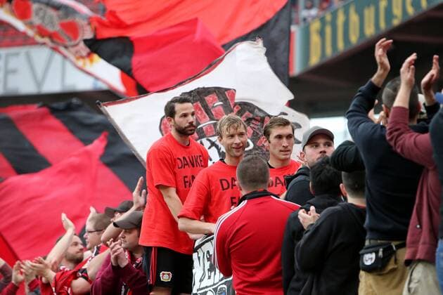 1.Fussball Bundesliga : Bayer 04 Leverkusen--TSG Hoffenheim 33.Spieltag Die drei, die Leverkusen verlassen : Gonzalo Castro, Simon Rolfes und Stefan Reinartz. 1.Bundesliga : Bayer 04 Leverkusen--TSG Hoffenheim 33.Spieltag