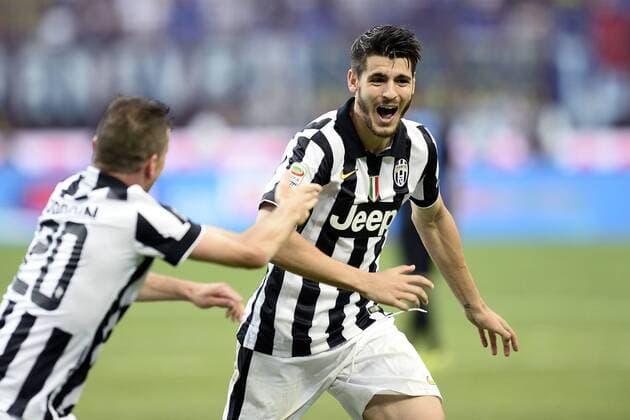 Aktuell Fußball, Italien, Serie A, Inter Mailand - Juventus Turin Serie A Inter Mailand - Juventus Turin Jubel Alvaro Morata 