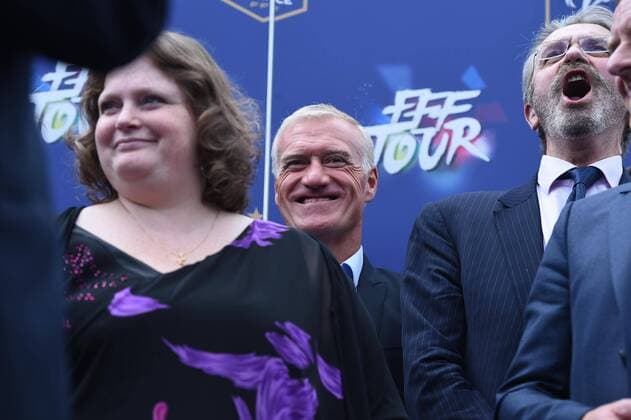 Aktuell Fußball, EM 2016, Auftakt der Tour des französischen Fußballverbandes Didier Deschamps - Nationaltrainer France - Frederic Thiriez - President LFP FOOTBALL : Lancement du FFF Tour - Euro 2016 - EM Tour Nationalteam FRA - Joeuf - 16 05 2015 Moax 