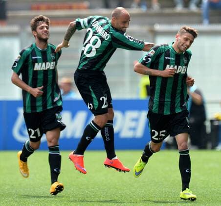 IPP20150517 Football - soccer: Serie A, Sassuolo Calcio - AC Mailand, Domenico Berardi - Paolo Cannavaro - Leonardo Fontanesi xHOCHxZWEIx xItalyxPhotoxPressx 