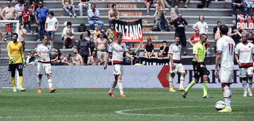 Aktuell Fußball, Italien, Serie A, Sassuolo Calcio - AC Milan Reggio Emilia 17 05 2015 - Serie A US Sassuolo - AC Milan foto DanieleBuffa -- delusione Milan 
