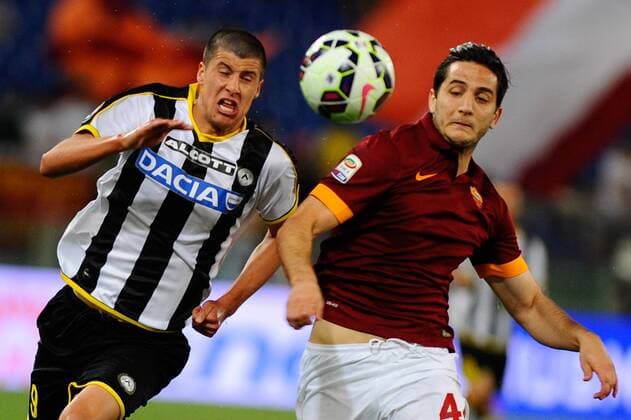 Aktuell Fußball, Italien, Serie A, AS Rom - Udinese Calcio Serie A, AS Rom - Udinese Calcio un contrasto tra Stipe Perica, Kostas Konstantinos Manolas xHOCHxZWEIx xItalyxPhotoxPressx 