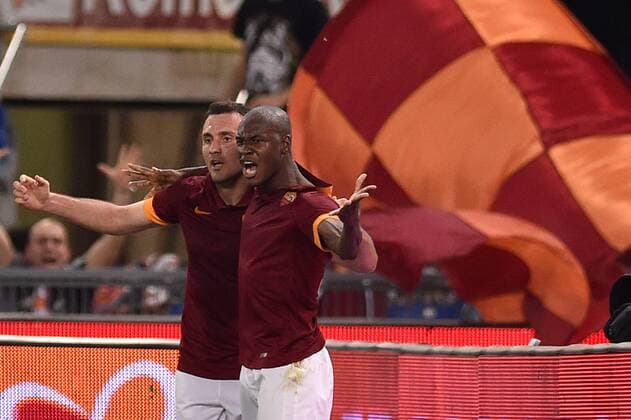 17.05.2015. Rome, Italy. Serie A Football. Roma versus Udinese. Vasilis Torosidis celebrates after he scored the second goal for Roma xGiuseppexMaffiax  ActionPlus11622081