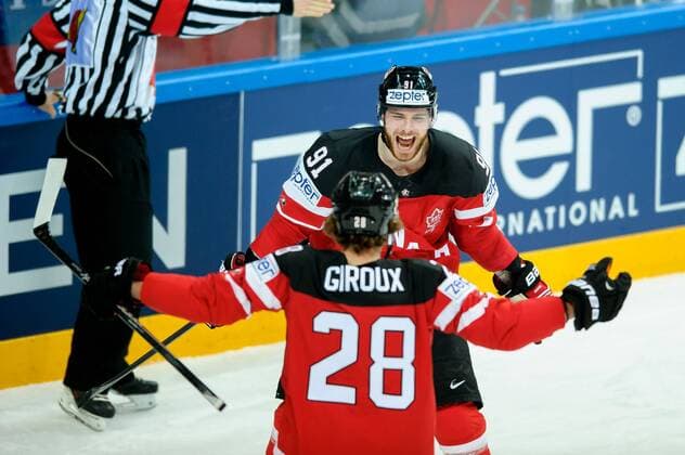PRAG Ice hockey Eishockey IIHF ICE HOCKEY World Championship WM Weltmeisterschaft 2015 FINAL GOLD MEDAL GAME CANADA - RUSSIA Jubel NA 4-0 KANADA, CLAUDE GIROUX, TYLER SEGUIN  20150517_PF_PA130
