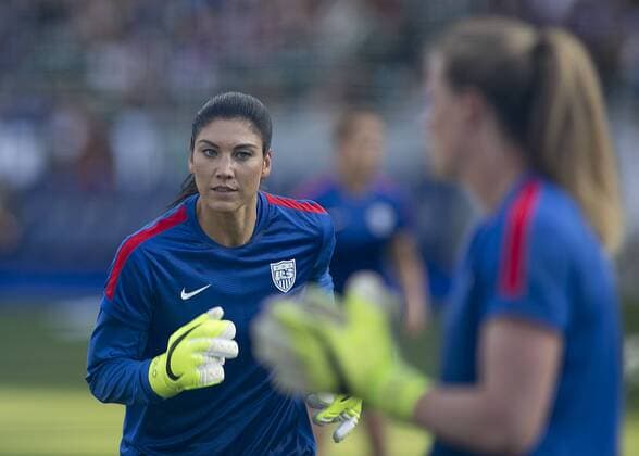 May 17, 2015 - Carson, California, U.S - Goalie, Hope Solo of the United States Women s national team Nationalteam as they defeated Mexico, 5-1, in an exhibition match on Sunday May 17, 2015 in Carson, California ahead of the Women s World Cup in June 2015. US Women s Natiional Team Defeated Mexico, 5-1 - ZUMAp124