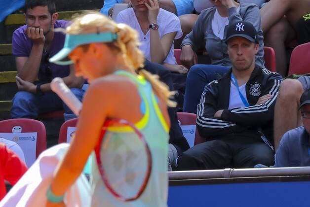 Sabine LISICKI, GER und ihr Freund Moderator Oliver POCHER beim WTA Tennis Damen Damen Tennis Turnier Nuernberger Versicherungscup , Nuernberg, Deutschland am 18.05.2015 2014 2015,