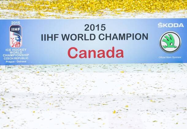 17.05.2015, O2 Arena, Prag, CZE, IIHF, WM, Kanada vs Russland, Finale, im Bild Ceremony during the IIHF Icehockey World Championships Final Match between Canada and Russia at the O2 Arena in Prag, Czech Republic on 2015 05 17.  EX_PON  