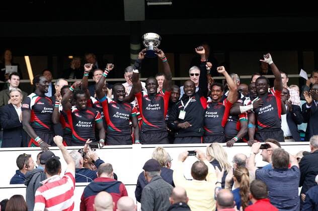 17.05.2015. Twickenham, London England. The award of the Bowl Final. Kenya 26 v 12 Argentina on Day 2 at Marriott London Sevens 2015, HSBC Sevens World Series 2015 at Twickenham Stadium, London England. xMartinxSerasxLimax  ActionPlus11622190
