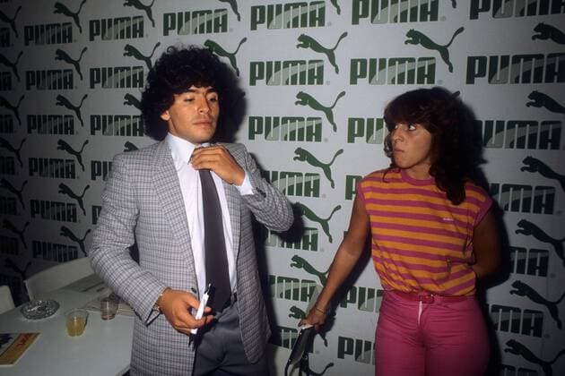 ISPO - Internationale Sportartikelmesse in München: Diego Maradona (Argentinien) mit seiner Freundin Claudia