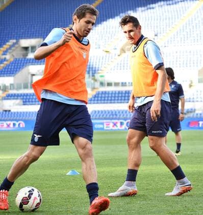 Senad Lulic, Miroslav Klose Roma 19-05-2015 Stadio Olimpico Football Calcio Finale Coppa Italia Italy s cup Final 2014 2015 Juventus Turin vs. Lazio Rom . andreaxstaccioli