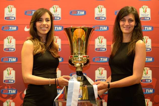 19.05.2015. Rome (RM) Italy. 2015 Tim Cup press conference PK Pressekonferenz Juventus FC. The trophy on display during the press conference, for the upcoming Tim Cup Final. xEmanuelexPennacchiox  ActionPlus11622317