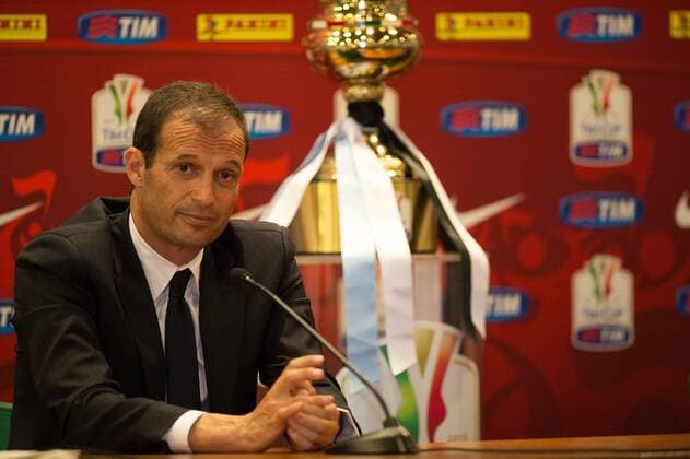 19.05.2015. Rome (RM) Italy. 2015 Tim Cup press conference PK Pressekonferenz Juventus FC. Juventus coach Massimiliano Allegri speaks during a press conference, for the upcoming Tim Cup Final. xEmanuelexPennacchiox  ActionPlus11622327