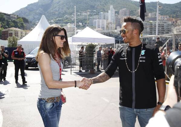 Motorsports: FIA Formula One World Championship WM Weltmeisterschaft 2015, Grand Prix of Monaco, 44 Lewis Hamilton (GBR, Mercedes AMG Petronas Formula One Team) with Cyndie Allemann, xHOCHxZWEIx