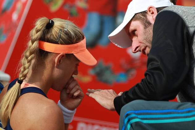 Angelique Kerber, GER, and her coach Torben Beltz during second round of 2015 Nürnberger Versicherungscup, 19 05 2015; -