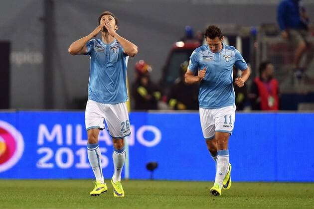 Gol Stefan Radu Lazio Goal celebration 1-0 Roma 20-05-2015 Stadio Olimpico Football Calcio Finale Coppa Italia Football Italy s cup Final 2014 2015 Juventus - Lazio . Foto Andrea Staccioli Insidefoto andreaxstaccioli