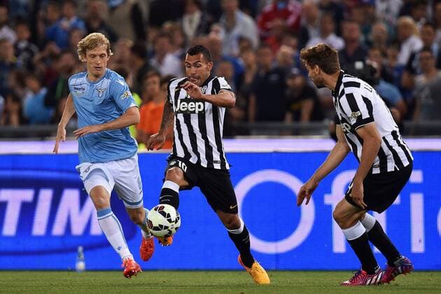 Carlos Tevez, Fernando Llorente Juventus, Dusan Basta Lazio Roma 20-05-2015 Stadio Olimpico Football Calcio Finale Coppa Italia Football Italy s cup Final 2014 2015 Juventus - Lazio . Foto Andrea Staccioli Insidefoto andreaxstaccioli