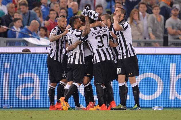 il gol di Alessandro Matri Juventus. Goal celebrations. Roma 20-05-2015 Stadio Olimpico. Football Finale Tim Cup 2015. Juventus - Lazio. Foto Antonietta Baldassarre Insidefoto AntoniettaxBaldassarre