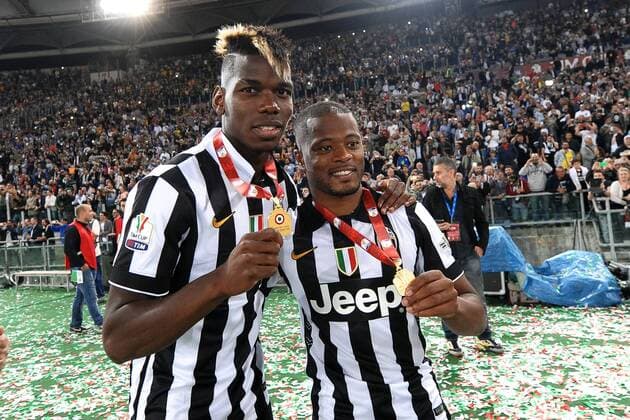 Paul Pogba, Patrice Evra Juventus Esultanze Juventus Wins the cup Roma 20-05-2015 Stadio Olimpico Football Calcio Finale Coppa Italia Italy s cup Final 2014 2015 Juventus Turin. andreaxstaccioli