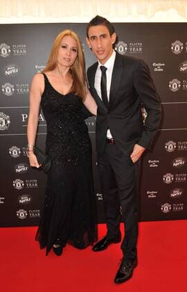 Player of The Year Award Angel Di Maria and his wife, Jorgelina Cardoso attending the Manchester United ManU Player Of The Year Awards 2015, at the Old Trafford in Manchester. MAY 19th 2015  SFLx151571